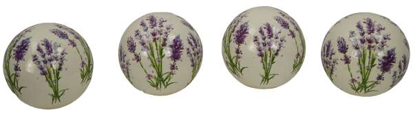4er Set Wundervolle Dekokugel Lavendel mittel ca. 8 cm - Teichdekoration